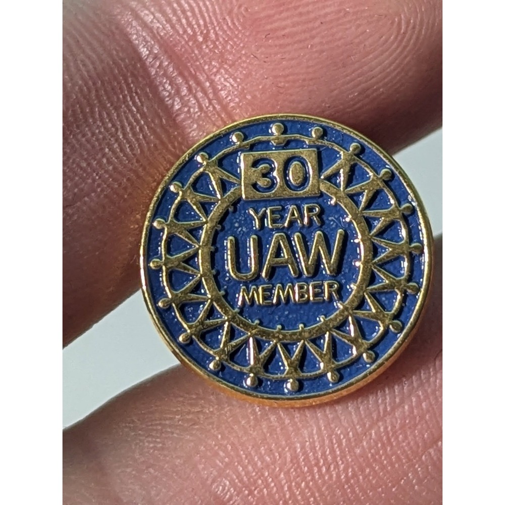 30 Year Chrysler Sterling Silver Tie Pin & 30 Year UAW Lapel Pin - Picture 11 of 16